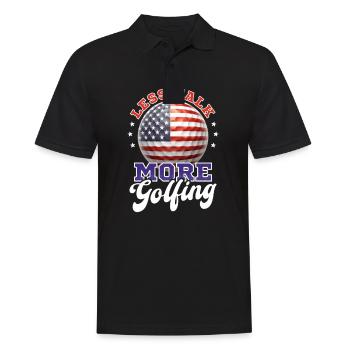 4. Juli Golf Weniger Reden Mehr Golfen - Männer Poloshirt - Schwarz - Vorne - Kai (181cm)