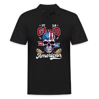 4 juillet Golf Feels Good Be American - Polo Homme - noir - Devant - Kai (181cm)