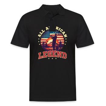 4. Juli Golf All American Legend - Männer Poloshirt - Schwarz - Vorne - Kai (181cm)