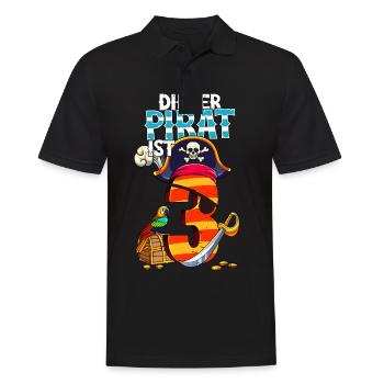 3rd Birthday Pirates - Men's Polo Shirt - black - Front - Kai (181cm)