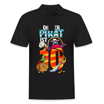 10th Birthday Pirates - Men's Polo Shirt - black - Front - Kai (181cm)