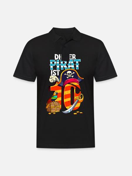 10th Birthday Pirates - Men's Polo Shirt - black