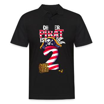 2nd Birthday Pirates - Men's Polo Shirt - black - Front - Kai (181cm)