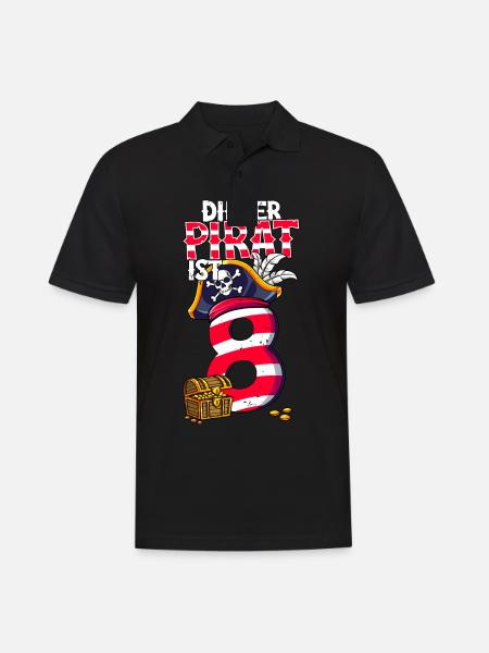 8th Birthday Pirates - Men's Polo Shirt - black