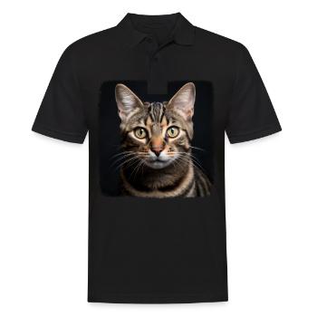 Tabby Kitten Tabby Cat - Men's Polo Shirt - black - Front - Kai (181cm)