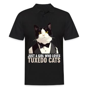 Tuxedo Kätzchen Tuxedo Katze - Männer Poloshirt - Schwarz - Vorne - Kai (181cm)