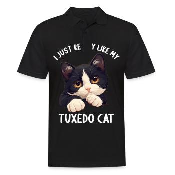 Tuxedo Kätzchen Tuxedo Katze - Männer Poloshirt - Schwarz - Vorne - Kai (181cm)