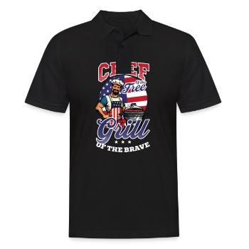 Patriotic Chef Chef Free, Griller Brave - Men's Polo Shirt - black - Front - Kai (181cm)