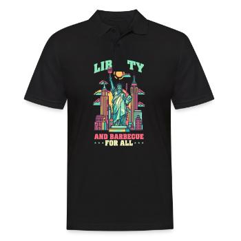 Patriotic Chef Liberty and Barbecue for All - Men's Polo Shirt - black - Front - Kai (181cm)