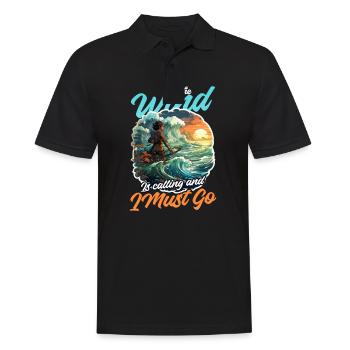 Windsurfen Windruf I Go - Männer Poloshirt - Schwarz - Vorne - Kai (181cm)