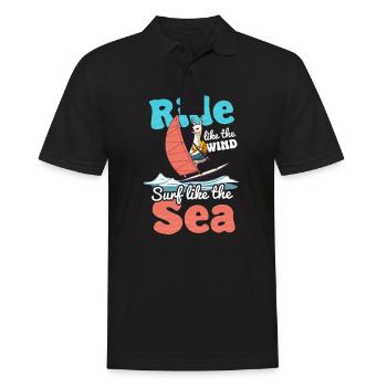 Windsurfing Ride Like Wind Surf Like Sea - Men's Polo Shirt - black - Front - Kai (181cm)