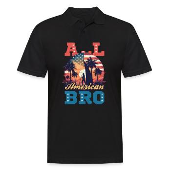 Windsurfen All American Bro - Männer Poloshirt - Schwarz - Vorne - Kai (181cm)
