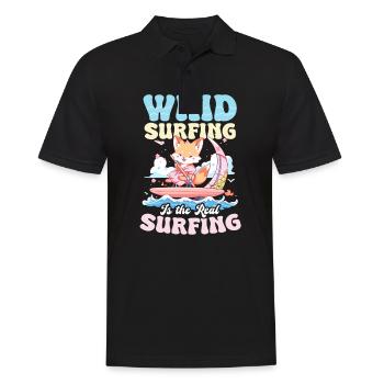 Windsurfen ist das wahre Surfen - Männer Poloshirt - Schwarz - Vorne - Kai (181cm)
