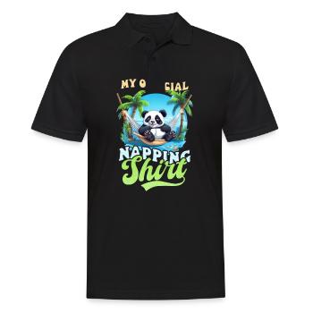 Panda offizielles Nickerchen-Outfit - Männer Poloshirt - Schwarz - Vorne - Kai (181cm)