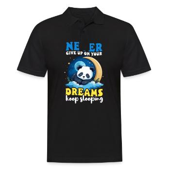Panda n’abandonne jamais ses rêves continue de dormir - Polo Homme - noir - Devant - Kai (181cm)