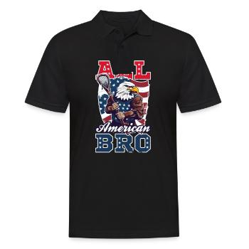 4th Of July Lacrosse All American Bro - Men's Polo Shirt - black - Front - Kai (181cm)