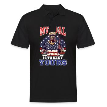 4. Juli Lacrosse Mein Tor Verweigere dein - Männer Poloshirt - Schwarz - Vorne - Kai (181cm)