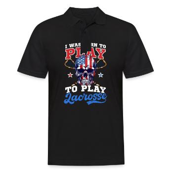 4. Juli Lacrosse Geboren, um Lacrosse zu spielen - Männer Poloshirt - Schwarz - Vorne - Kai (181cm)