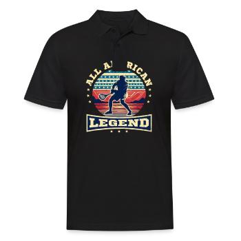 4. Juli Lacrosse All American Legend - Männer Poloshirt - Schwarz - Vorne - Kai (181cm)