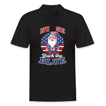 4th Of July Nurse Nurse Back Blue Gnome - Men's Polo Shirt - black - Front - Kai (181cm)