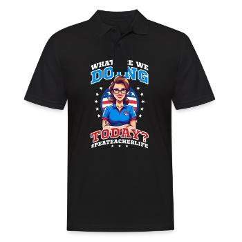 4. Juli Sportlehrer Was macht man heute - Männer Poloshirt - Schwarz - Vorne - Kai (181cm)
