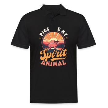 Pig Farmer Pigs Are Spirit Animal - Men's Polo Shirt - black - Front - Kai (181cm)