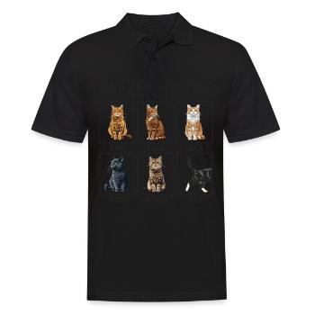 Katze Katzen Tricks lustiges Katzen - Männer Poloshirt - Schwarz - Vorne - Kai (181cm)