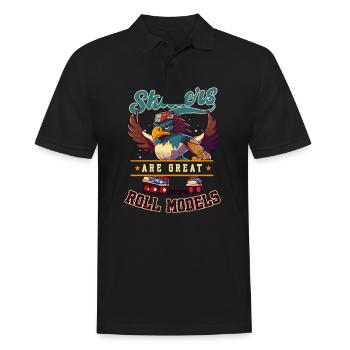 Roller Derby Skaters Great Roll Modèle Eagle - Polo Homme - noir - Devant - Kai (181cm)