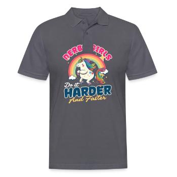 Roller Derby Härter und schneller - Männer Poloshirt - Anthrazit - Vorne - Nico (186cm)