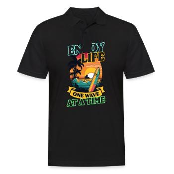 Surfeur Profitez d’une vague à la fois - Polo Homme - noir - Devant - Kai (181cm)