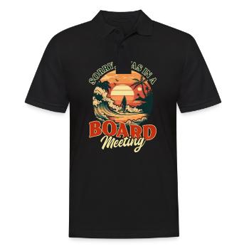 Surfer Sorry war im Meeting - Männer Poloshirt - Schwarz - Vorne - Kai (181cm)