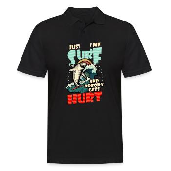 Surfer Let Me Surf Hurt Shark - Men's Polo Shirt - black - Front - Kai (181cm)
