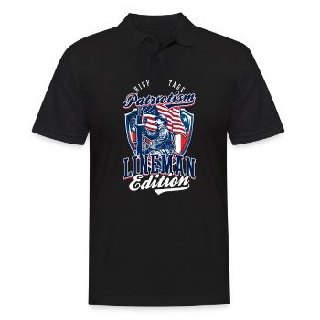 Patriote Patriotic Lineman High Voltage Patriotisme - Polo Homme - noir - Devant - Kai (181cm)