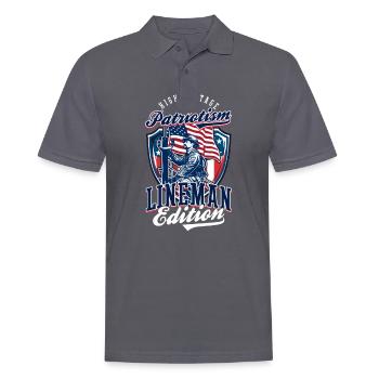 Patriotic Lineman High Voltage Patriotism - Men's Polo Shirt - charcoal grey - Front - Nico (186cm)