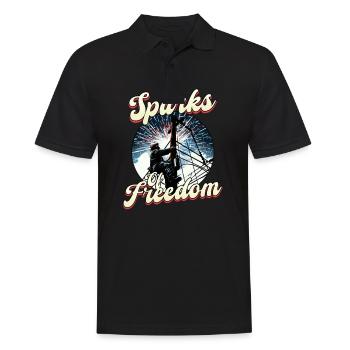 Le joueur de ligne patriotique Sparks of Freedom - Polo Homme - noir - Devant - Kai (181cm)
