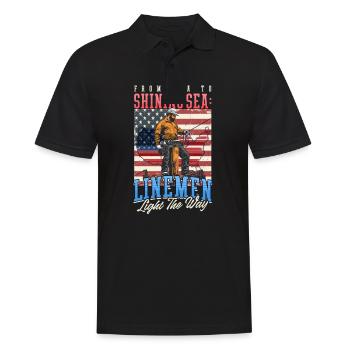Patriotischer Lineman Sea to Shining Sea Light der Weg - Männer Poloshirt - Schwarz - Vorne - Kai (181cm)
