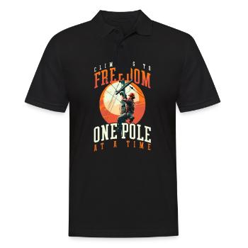 Joueur de ligne patriotique escaladant la liberté Un poteau à la fois - Polo Homme - noir - Devant - Kai (181cm)
