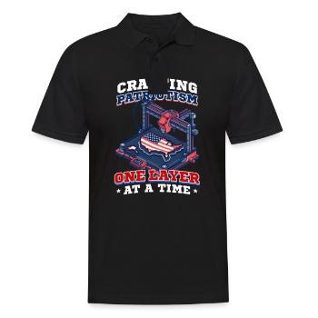 Patriotischer 3D-Druck-Patriotismus Eine Schicht nach der anderen - Männer Poloshirt - Schwarz - Vorne - Kai (181cm)