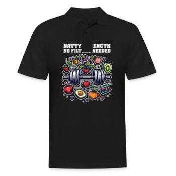 Natty Bodybuilder Natty Stärke, keine Filter erforderlich - Männer Poloshirt - Schwarz - Vorne - Kai (181cm)