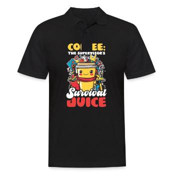 Supervisor Coffee : Le jus de survie du superviseur - Polo Homme - noir - Devant - Kai (181cm)