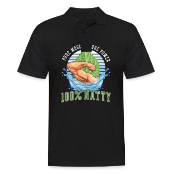 Natty Bodybuilder Pure Muskelkraft: 100% Natty - Männer Poloshirt - Schwarz - Vorne - Kai (181cm)