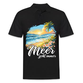 The sea always goes on holiday trips - Men's Polo Shirt - black - Front - Kai (181cm)