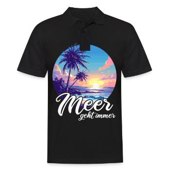 The sea always goes on holiday trips - Men's Polo Shirt - black - Front - Kai (181cm)
