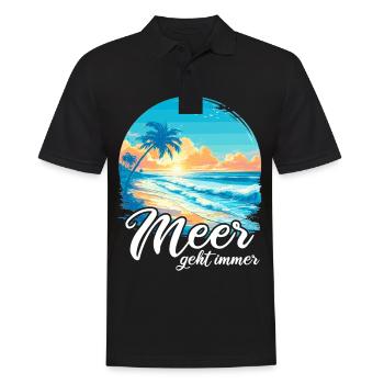 The sea always goes on holiday trips - Men's Polo Shirt - black - Front - Kai (181cm)