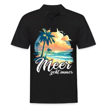The sea always goes on holiday trips - Men's Polo Shirt - black - Front - Kai (181cm)