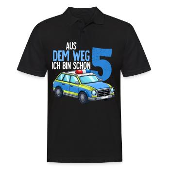 5e anniversaire Police Police Car 5 ans - Polo Homme - noir - Devant - Kai (181cm)