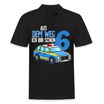 6e anniversaire Police voiture de police 6 ans - Polo Homme - noir - Devant - Kai (181cm)