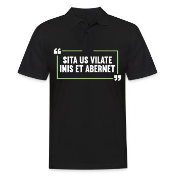 Latin Drôle de dicton latin - Polo Homme - noir - Devant - Kai (181cm)