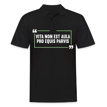 Latin Drôle de dicton latin - Polo Homme - noir - Devant - Kai (181cm)