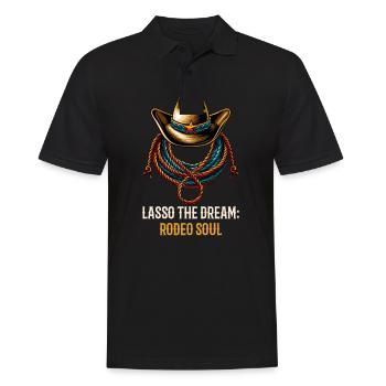 Western Rodeo Lasso der Traum: Rodeo Soul - Männer Poloshirt - Schwarz - Vorne - Kai (181cm)